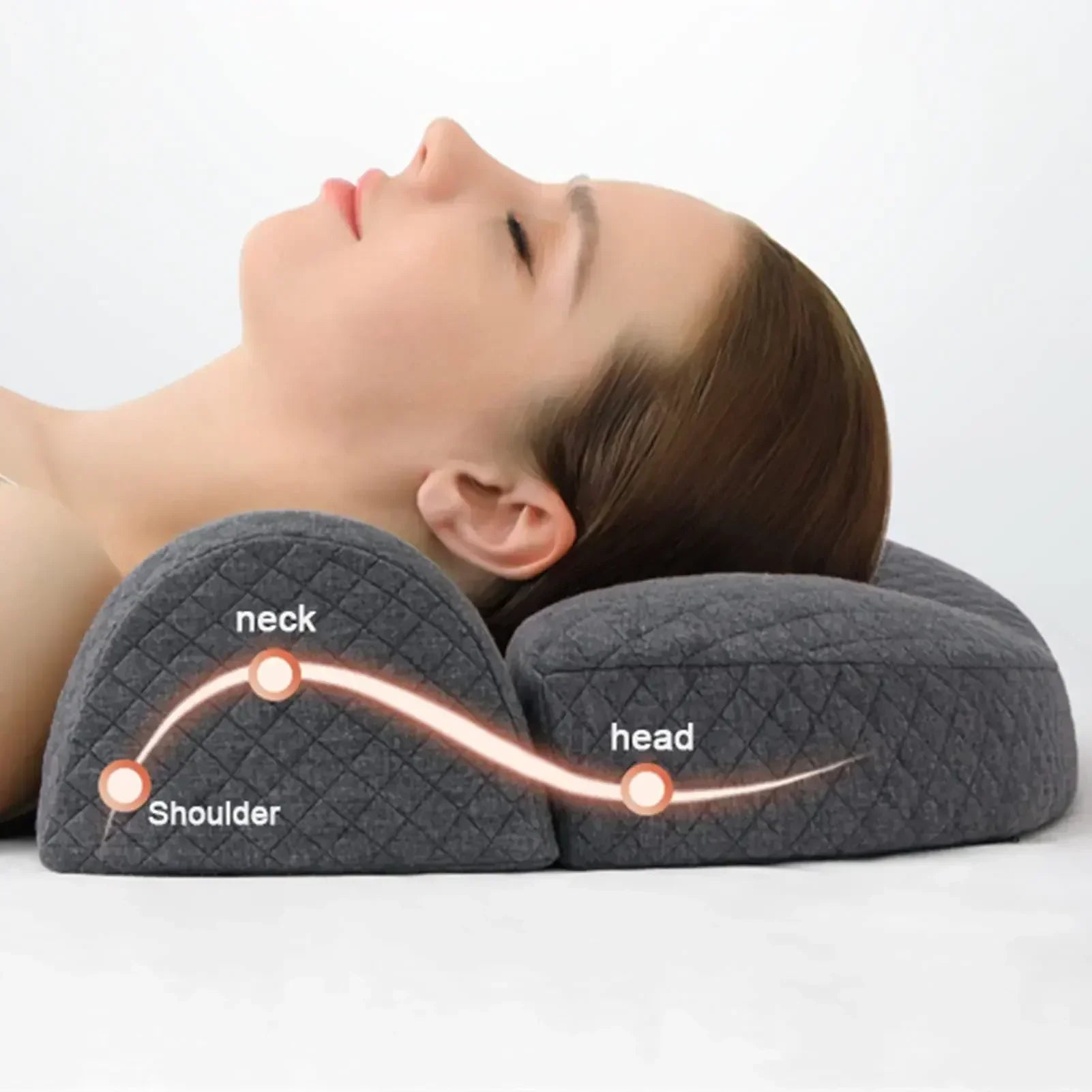 Orthopedic Memory Foam Cervical Pillow Therapy Cushion Dark Gray